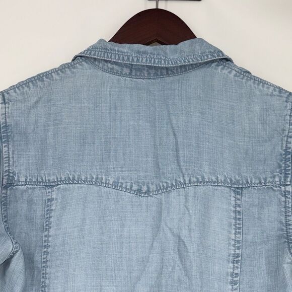 Cloth & Stone Western Style Tencel Chambray Denim Style Button Down Shirt Blue X - Picture 8 of 12